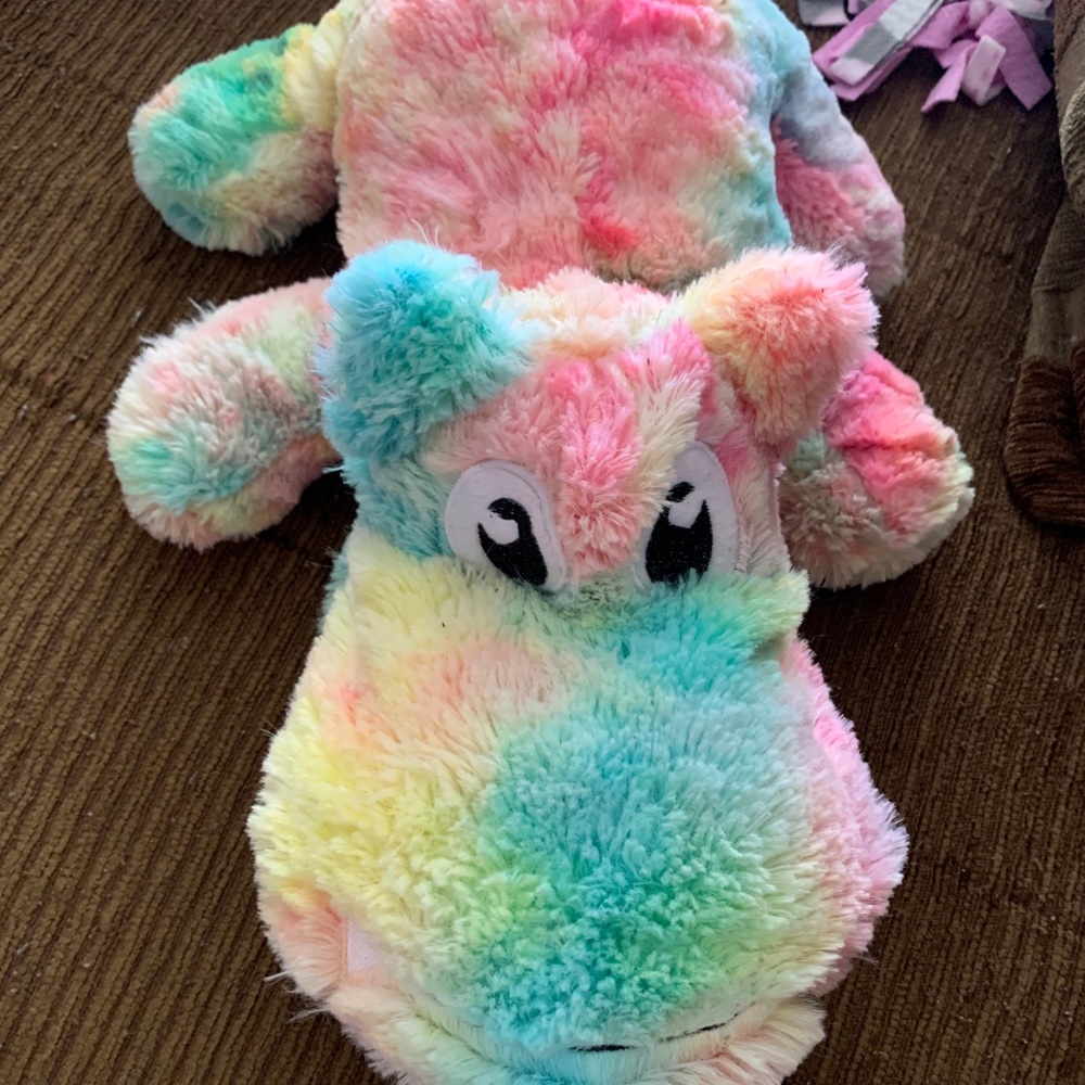 Rainbow colors hippo stuffed animal